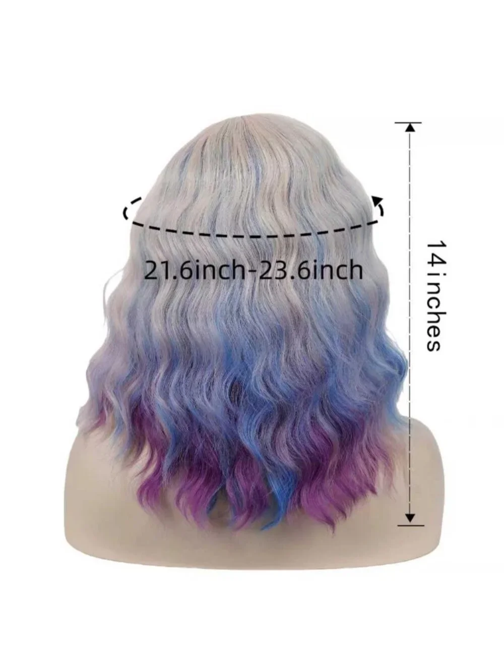 Women's Colorful Wavy Curly Bob Wig Heat Resistant Cosplay Halloween Party